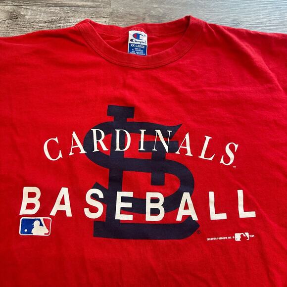 Vintage 1990s Champion Red Mens XXL Cardinals‎ Baseball Athletic Sporty Tshirt - Picture 1 of 9